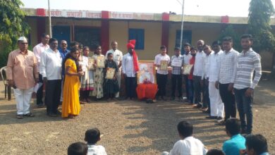 Photo of गौंडरे येथील धर्मवीर संभाजी विद्यालयात शिवजयंती उत्साहात साजरी