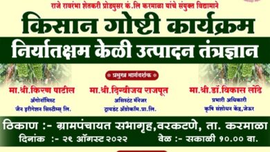 Photo of वरकटणे येथे ‘निर्यातक्षम केळी उत्पादन तंत्रज्ञान’ विषयावर परिसंवाद; ‘यां’नी केले शेतकऱ्यांना लाभ घेण्याचे आवाहन