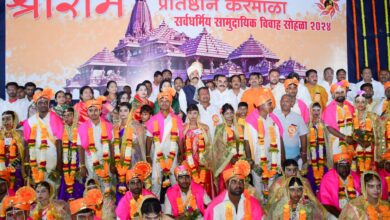 Photo of श्रीराम प्रतिष्ठान आयोजित सामुदायिक विवाह सोहळ्यात ३१ नव वधुवर जोडपी विवाहबद्ध- गणेश चिवटे