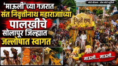 Photo of एक लाखांहून अधिक वारकऱ्यांसह संत निवृत्तीनाथ महाराजांची पालखी सोलापूर जिल्ह्यात दाखल; रावगाव येथे जल्लोषात स्वागत